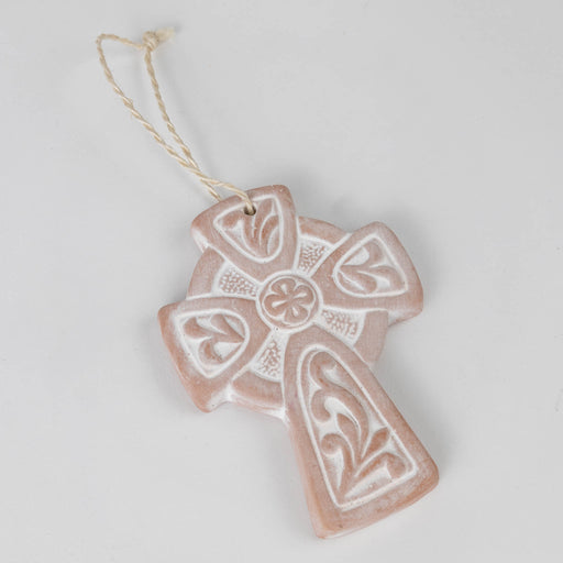 Fleurish Terracotta Celtic Cross Ornament - Default Title (6601620)