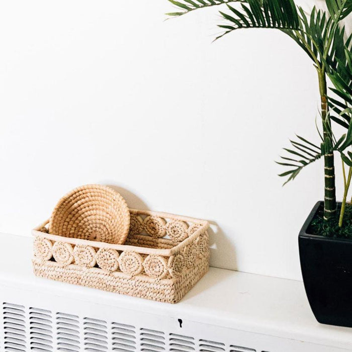 Palm Medallion Bread Basket - Ten Thousand Villages 3