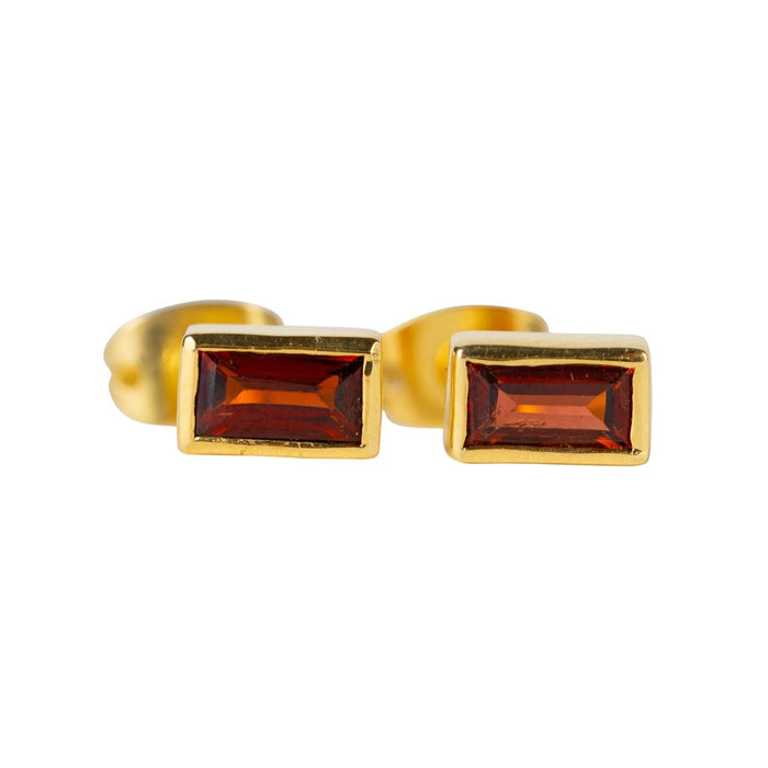 Garnet Gold Baguette Earrings - Ten Thousand Villages 3