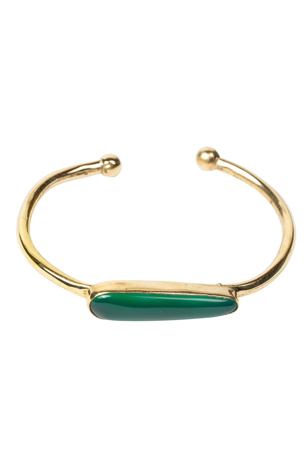 Bijoux Spiritual Beads Bracelet in Sterling Silver with Green Onyx  B17048  SSBGOM