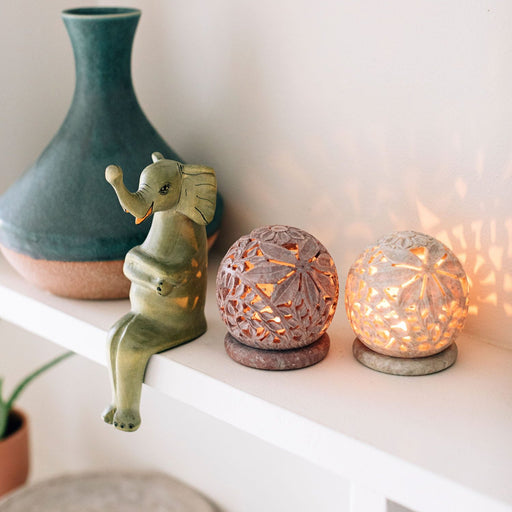 Stone Globe Candleholder - Ten Thousand Villages