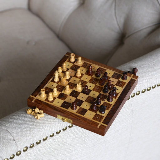 Sheesham Travel Chess Set