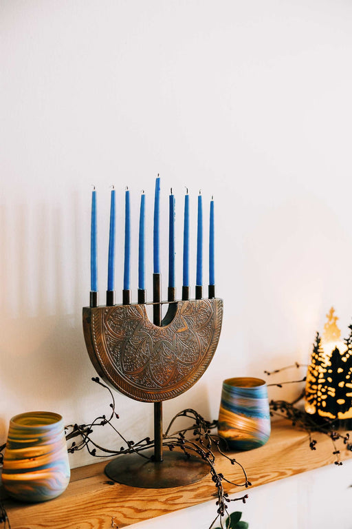 Engraved Iron Menorah - Ten Thousand Villages