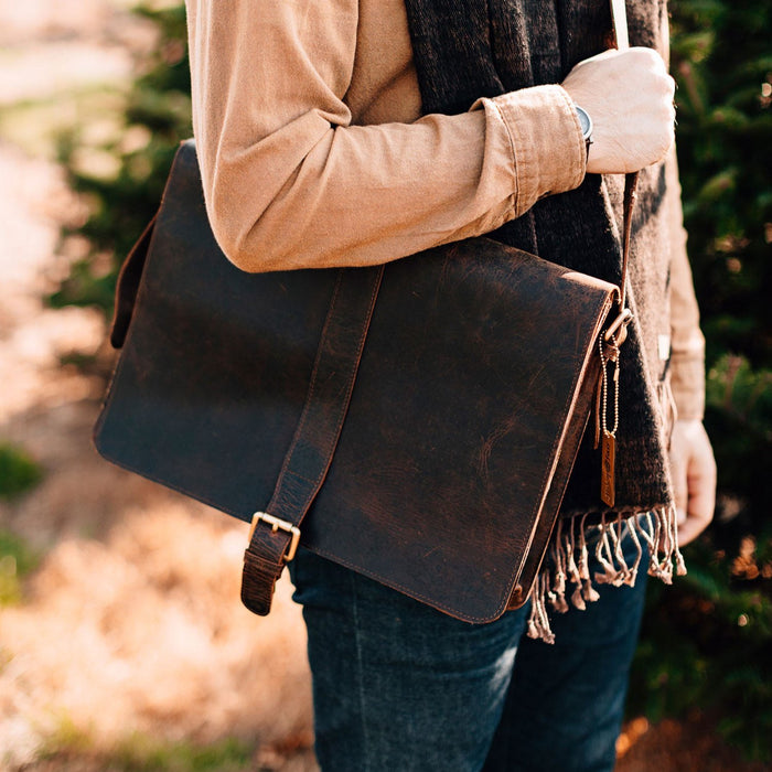 Eco Leather Messenger Bag - Ten Thousand Villages 1