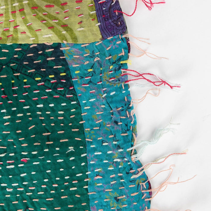 Patchwork Kantha Silk Shawl - Ten Thousand Villages 9