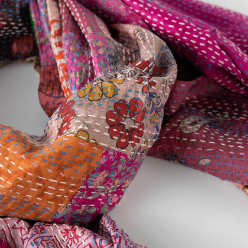 Patchwork Kantha Silk Shawl - Ten Thousand Villages