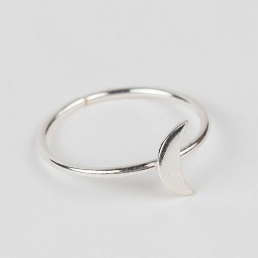 Silver Crescent Moon Ring