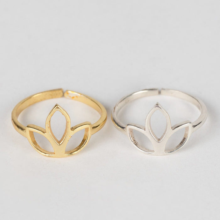 Silvery Lotus Ring - Ten Thousand Villages 2