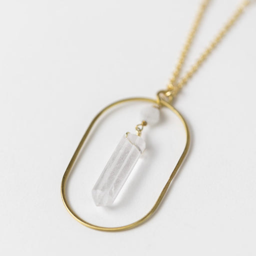 Moonstone Ellipse Necklace