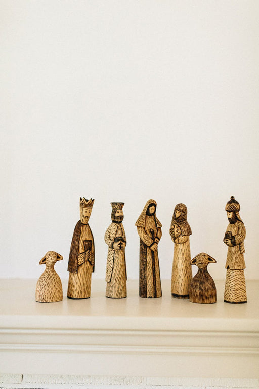 Hand-Carved Wooden Nativity