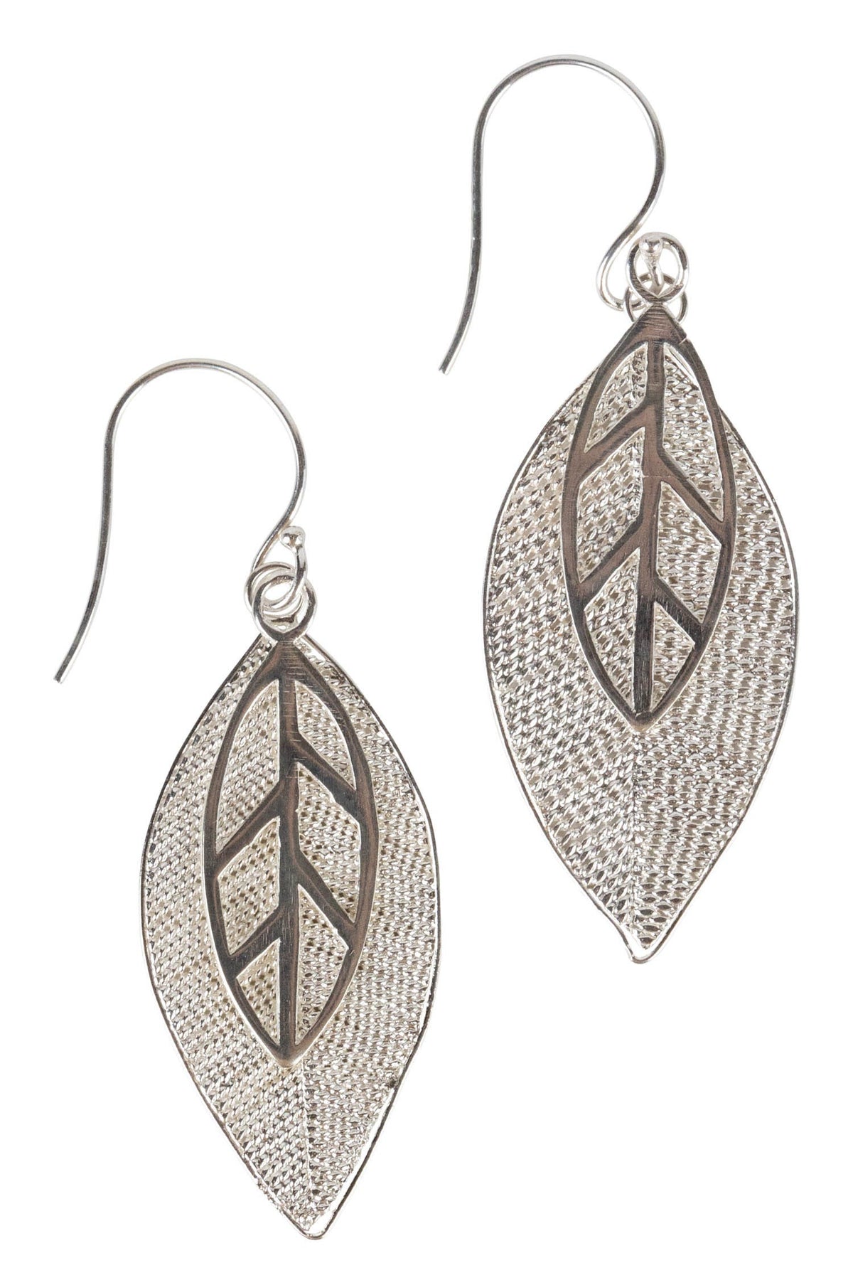 Silver filigree circle leaf earrings Collection by Pretanshah