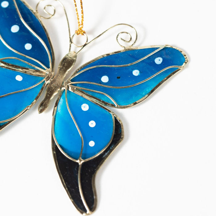 Blue Butterfly Capiz Ornament - Ten Thousand Villages 2