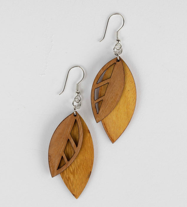 Falling Leaves Wood Earrings - Ten Thousand Villages 1