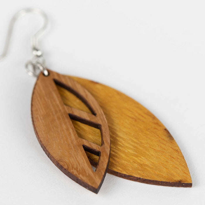 Falling Leaves Wood Earrings - Ten Thousand Villages 2