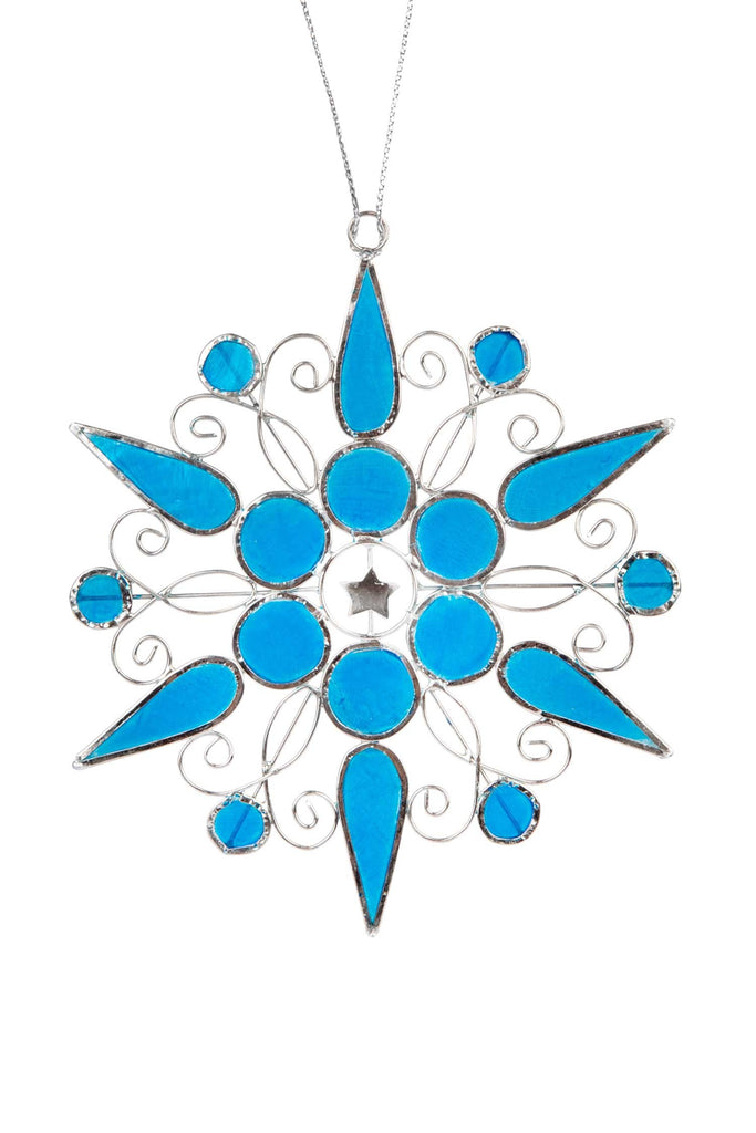 Blue Snowflake Straw Charm *Final Sale*