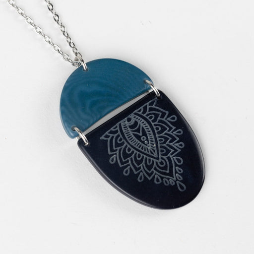 Etched Paisley Tagua Necklace